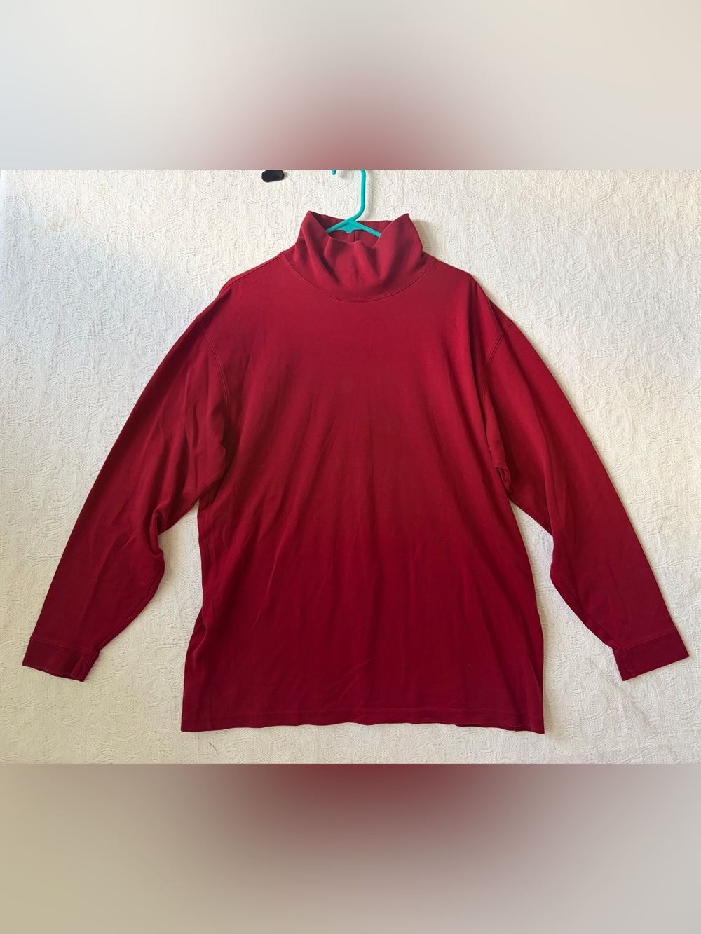Vintage L.L. Bean Men's Red Turtleneck Long Sleeve Shirt XL Tall